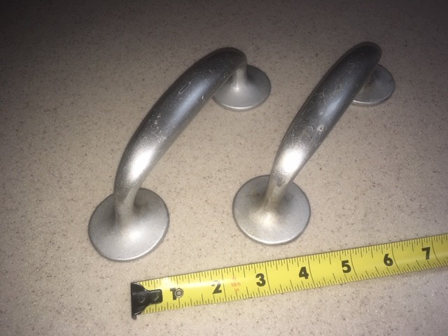 Qty 2 HD Vintage Solid Cast Aluminum Metal Door Pull Handles 7-1/2