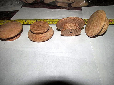 10 PIECES NEW UNFINISHED OAK 2'' ROUND WOOD CABINET KNOBS / PULLS KG