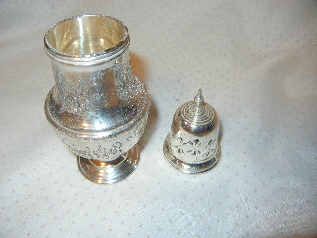 VINTAGE SILVER PLATE SUGAR CASTER DREDGER 7