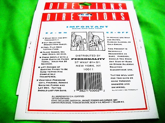 VINTAGE 1991 TROLL DOLL, LOT OF 20 BRAND NEW SEALED TEMPORARY TATTOO'S!