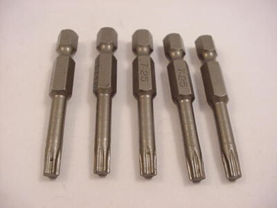 T25 Torx 2'' Power Style Grove  Package of 5 each  Ships Same Day of Purchase