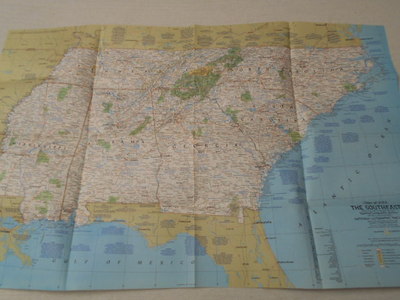 1975 MAP TENNESSEE N. CAROLINA S. CAROLINA GEORGIA ALABAMA MISSISSIPPI (15)