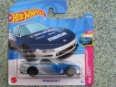 H2177 1995 MAZDA RX-7 silver blue ''Falken'' Hot wheels 2022 177/250 CaseP
