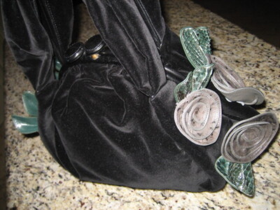 $2500 MARC JACOBS BLK VELVET BAG PYTHON OSTRICH LEATHER ACCENTS NWT FABULOUS!!