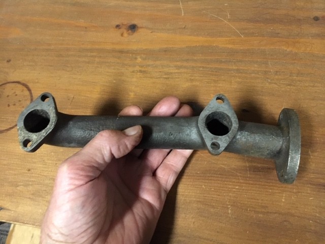 Maytag Model 72 engine exhaust manifold hit miss original antique gas engine.