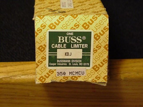 Buss Cable Limiter Symbol KDJ for 600 Volt AC or Less Circuit 350 MCM CU NEW!
