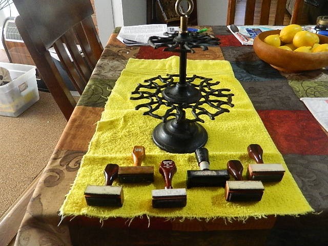 CAST IRON OFFICE RUBBER STAMP CAROUSEL