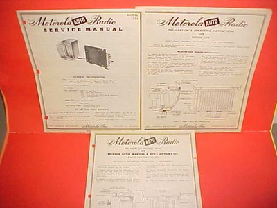 1949 CHEVROLET MOTOROLA RADIO+CONTROL HEAD+INSTALLATION+OPERATING SERVICE MANUAL