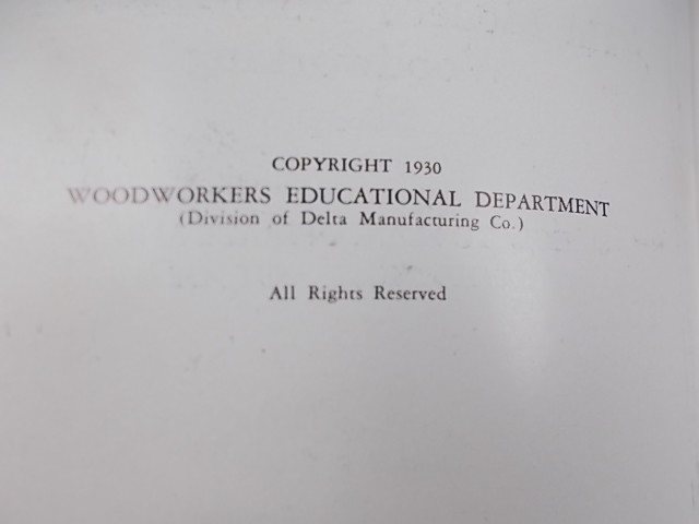 Delta Rockwell Modern Motor-Driven Woodworking Shop Manual HB Original (1930)