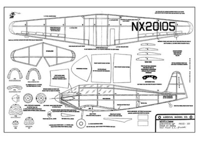AITI PT-1 Trainer Rubber Powered Free Flight 16'' WS RC Airplane Printed Plans