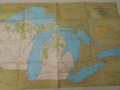 1973  MAP OF WISCONSIN MICHIGAN AND THE GREAT LAKES NATIONAL GEOGRAPHIC (57)