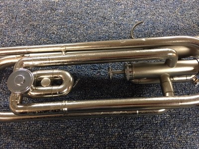 Vintage Satin Nickel Olds Duratone 2-valve Bugle