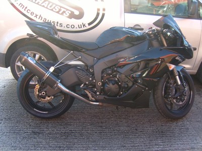 Kawasaki ZX6R 2009- 2016 Carbon Tri-oval Carbon outlet Road Legal Motorbike Exha