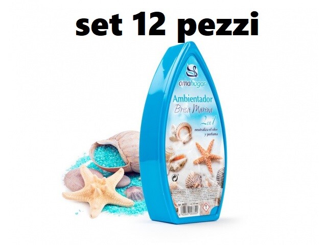 Set 12 Deodoranti Gel Profumo Ambiente Assorbiodori Fragranza Brezza Marina dfh