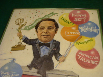 Original Painting: NEWS CHANNEL 4 BOSTON, 50th, signed 1982, interesting