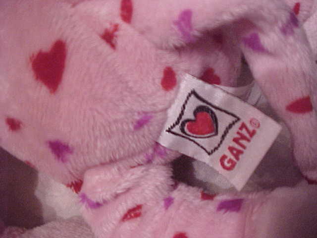 Ganz Monkey Pink W/Red Hearts 10