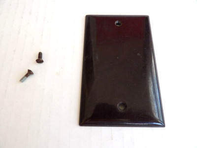 Vintage Solid Switch / Outlet Plate Cover Brown Smooth Finish