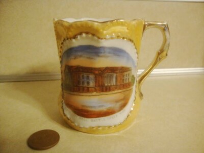 OLD Souvenir German Porcelain Cup NEW CITY HALL BATTLE CREEK MICH Collectible!
