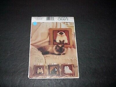 Vogue Craft Pattern 7445 Adorable 15'' Plush Cat Pillows in 3 Awesome Styles  Unc