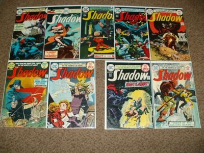 LOT OF 9 THE SHADOW 2 5 6 7 8 9 10 11 12 - DC BRONZE AGE - VG TO VERY FINE