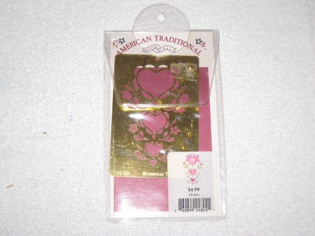 NIP BRASS STENCIL – 3 SIZE HEARTS & FLOWERS