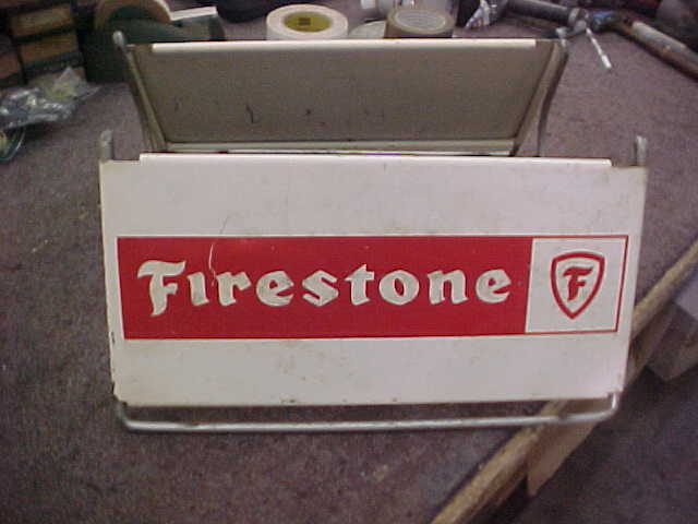 Vintage FIRESTONE Tire Stand SIGN Gas Oil Station Car Truck Display CHEVY FORD