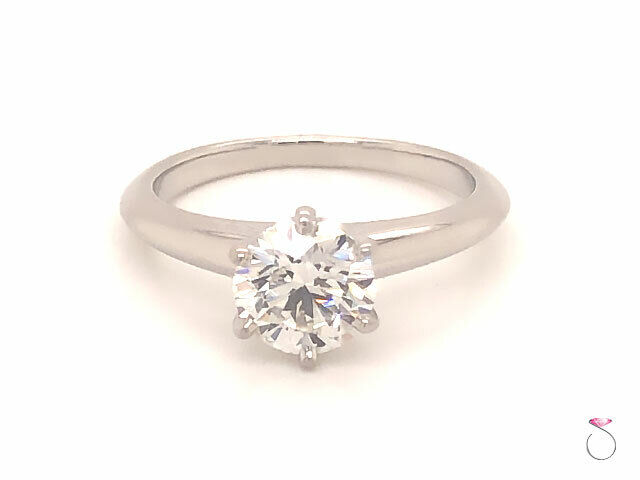 Tiffany & Co. 1.02 Ct. G, Vvs2 Round Diamond Solitaire Platinum Ring, Size 5