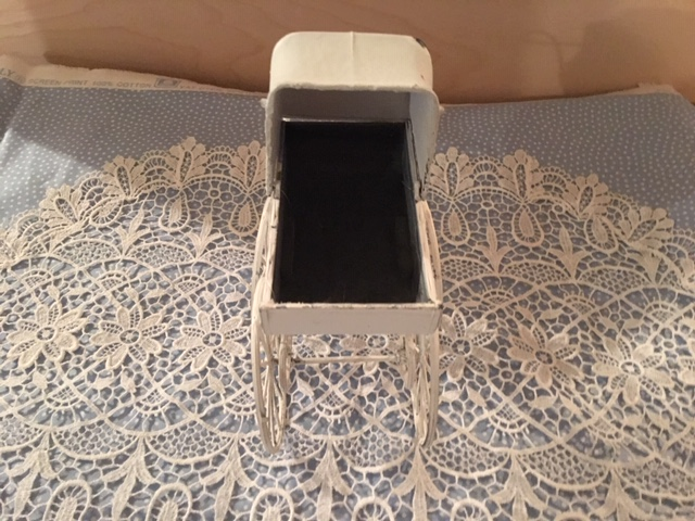 VINTAGE WICKER BABY BUGGY CARRIAGE BY POTS COMPANY