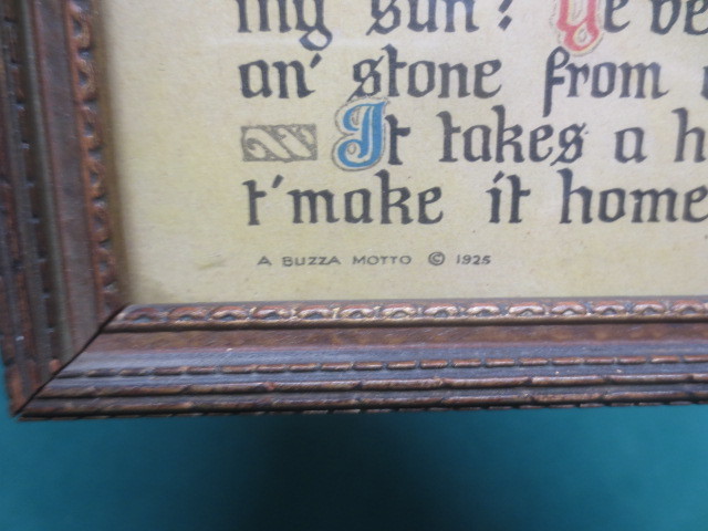 Vtg Reverse Paint 1925 Buzza 