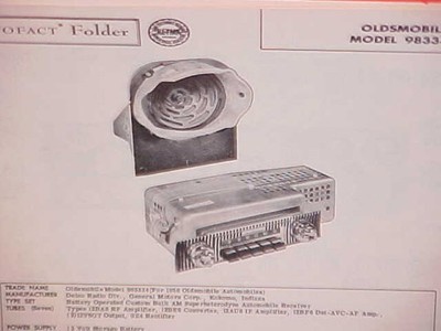 1956 OLDSMOBILE 98 SUPER 88 STARFIRE CONVERTIBLE AM RADIO SERVICE SHOP MANUAL 1