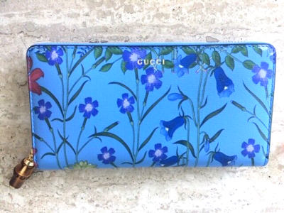 Gucci wallet blue flowers hot sale