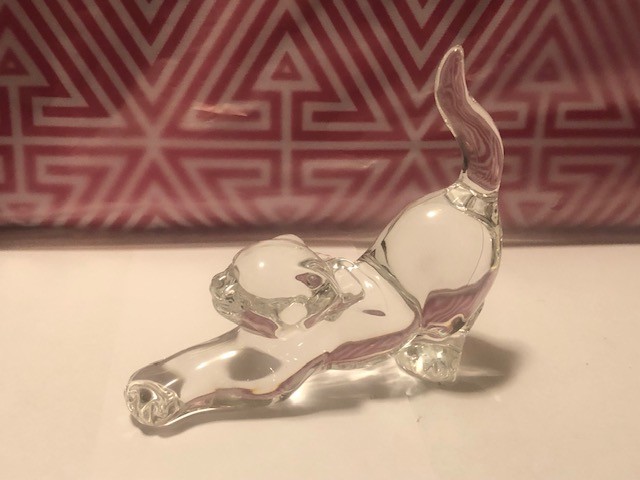 LENOX Lazy Afternoon Fancy Cat Kitten Full Lead Crystal Sculpture Box COA