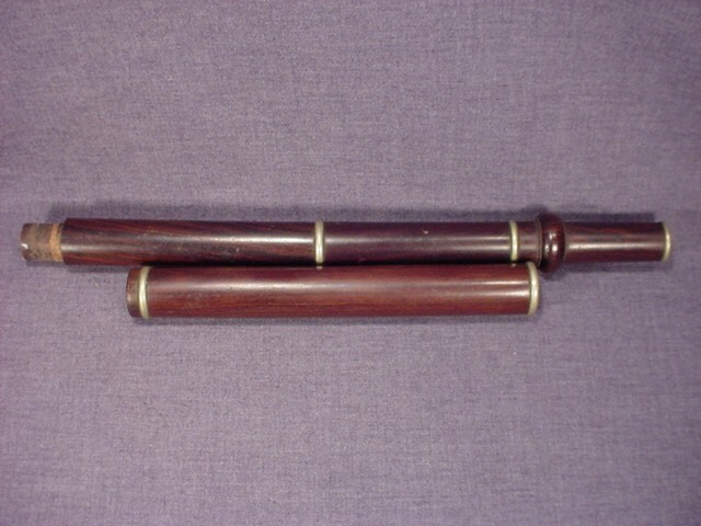 RARE ANTIQUE 1840S C.G. CHRISTMAN ROSEWOOD 1 KEY FLUTE 404 PEARL ST NYC