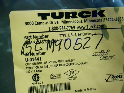Turck RSM RKM 5722-14M Devicenet Cable Assembly 5P Male Stright Factory Sealed-F img
