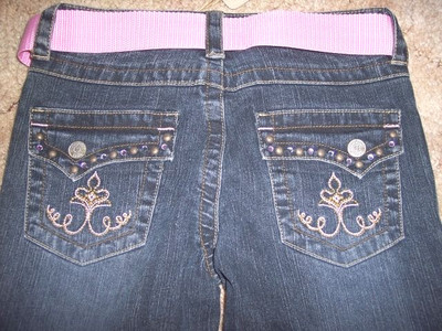 Girls Jeans size 10 Underground Jeans Pink Belt Princess Belt Buckle Soul Jeans