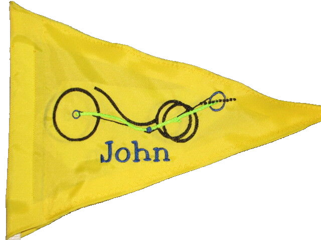 Personalized Artsy Recumbent WITH NAME Recumbent Trike Safety Flag