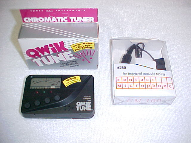 Qwik Tune QT-2 Chromatic Tuner w/ Korg CM100 Contact Microphone