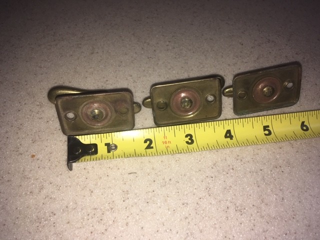 Lot of 3 Brass Vintage Window sash or Cabinet  Latches