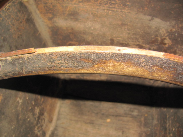 Antique primitive wood grain bucket basket with handle hand made