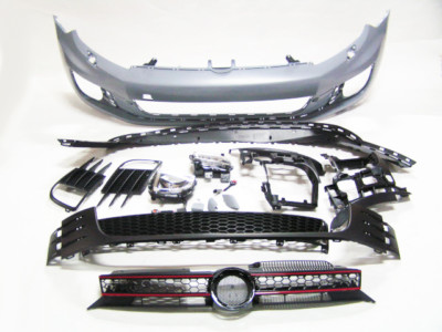 For VW 10-14 Golf MK6 , GTI Style Front Bumper with Redline Grille
