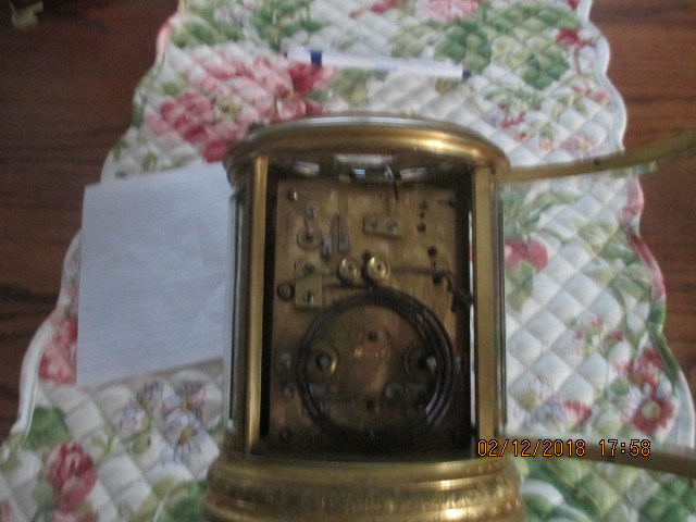 French Gilt Large Oval Repeater Carriage Clock