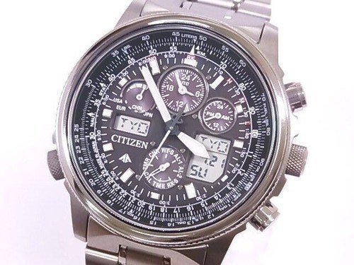Pre-owned Citizen Promaster Chronograph Pmv65-2271 Eco-drive Radio Watch From Japan