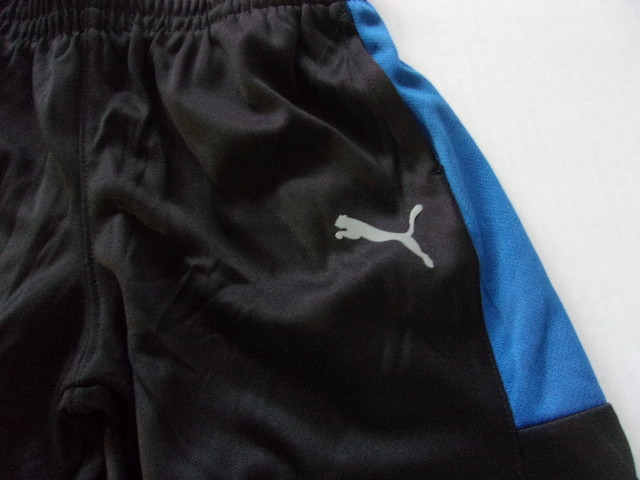 NWT Boys $26 PUMA Black/Blue Pull On Basketball/Performance Logo Shorts Size 4