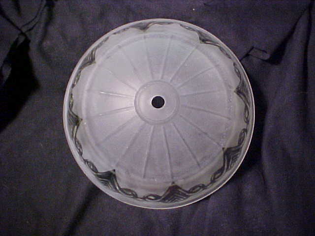 Center suspended frosted ceiling shade globe fixture Art Deco~attachment