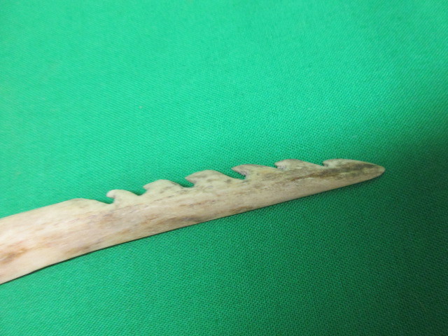 Authentic Native American Bone Fish Spear Tip Alaska 4 3/4