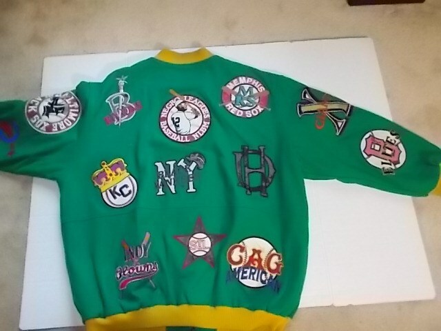 Green with Yellow Ribbing Headgear Negro Leagues Baseball Museum Jacket Size 5X