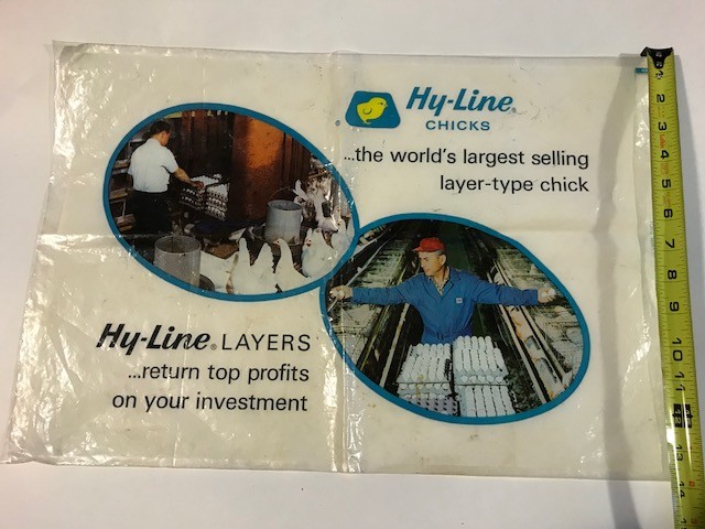Vintage HY-LINE Chicks HY-LINE Layers thick plastic bag 14