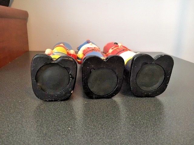 SET OF 3 WOODEN NUTCRACKER SOLDIER DRUMMER KING COIN BANKS (#17-12)