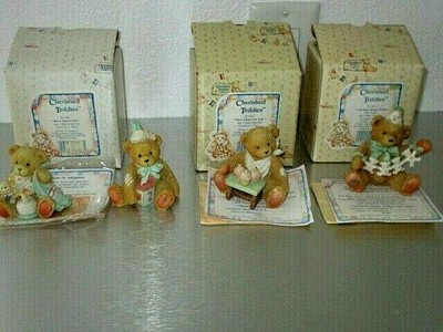 Enesco Cherished Teddies-Berry Special One-Two-Three-Four--3 in Boxes-Lot D2