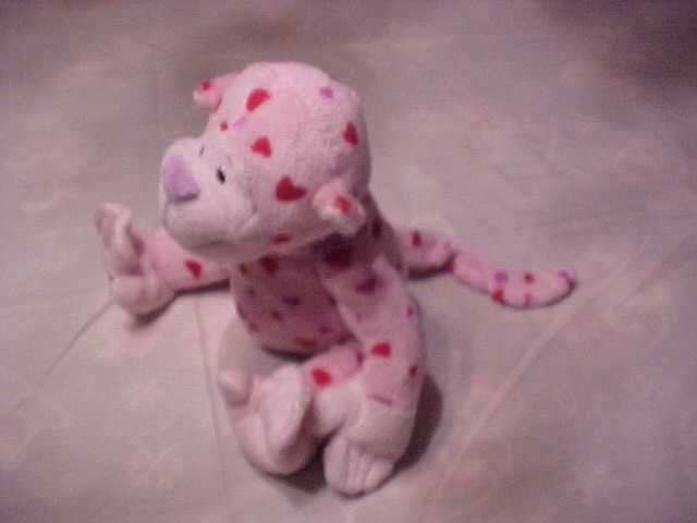 Ganz Monkey Pink W/Red Hearts 10